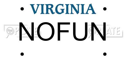 NOFUN Virginia License Plate