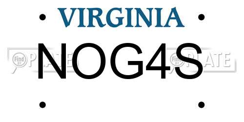NOG4S Virginia License Plate