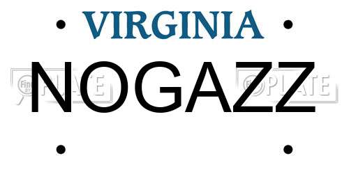 NOGAZZ Virginia License Plate