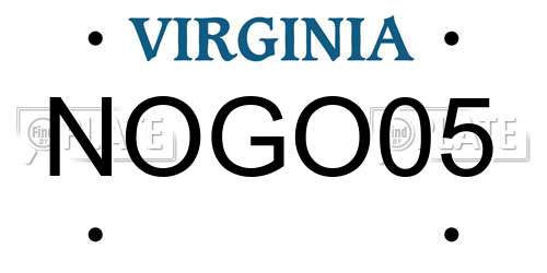 NOGO05 Virginia License Plate
