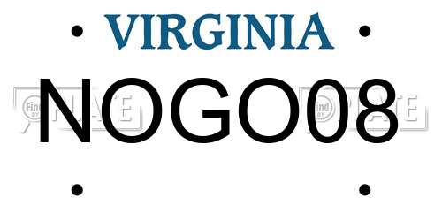 NOGO08 Virginia License Plate