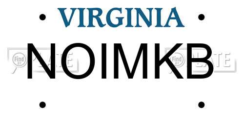 NOIMKB Virginia License Plate