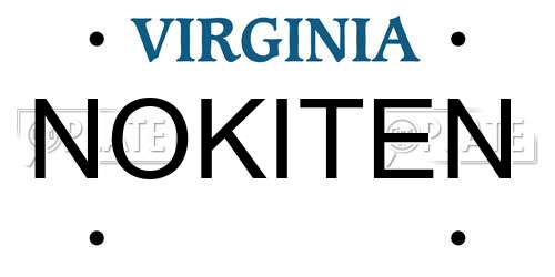 NOKITEN Virginia License Plate