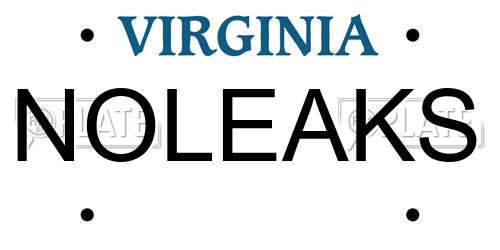 NOLEAKS Virginia License Plate