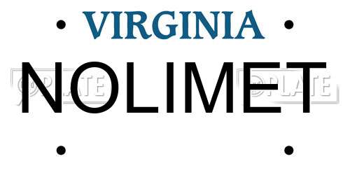 NOLIMET Virginia License Plate