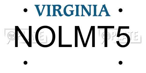 NOLMT5 Virginia License Plate