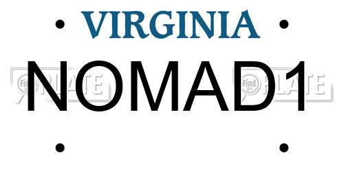 NOMAD1 Virginia License Plate