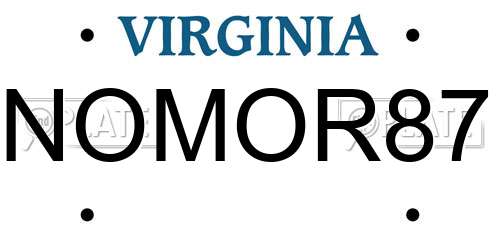 NOMOR87 Virginia License Plate