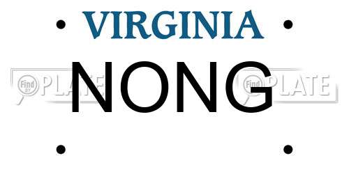 NONG Virginia License Plate