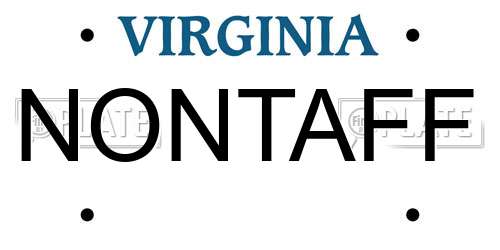 NONTAFF Virginia License Plate