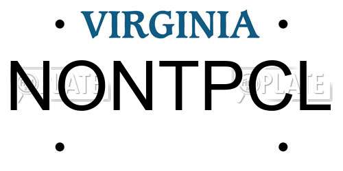 NONTPCL Virginia License Plate