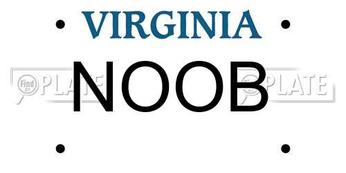 NOOB Virginia License Plate