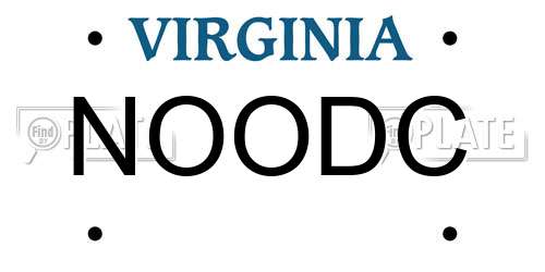 NOODC Virginia License Plate