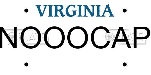 NOOOCAP Virginia License Plate
