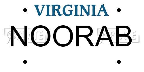 NOORAB Virginia License Plate