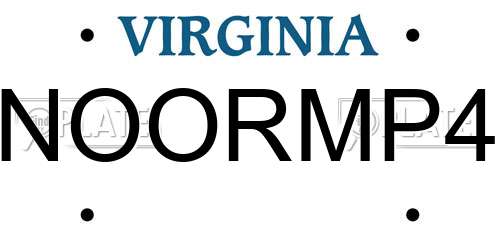 NOORMP4 Virginia License Plate
