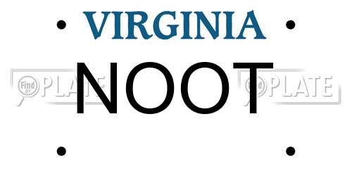 NOOT Virginia License Plate