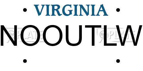 NOOUTLW Virginia License Plate