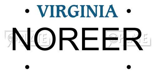 NOREER Virginia License Plate