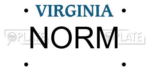 NORM Virginia License Plate