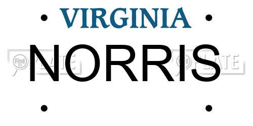 NORRIS Virginia License Plate