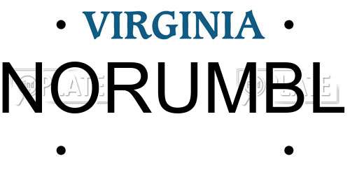 NORUMBL Virginia License Plate