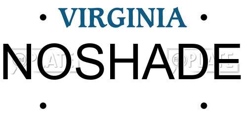 NOSHADE Virginia License Plate