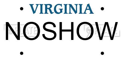 NOSHOW Virginia License Plate