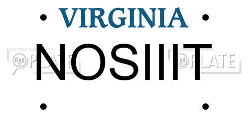 NOSIIIT Virginia License Plate