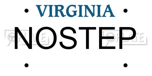 NOSTEP Virginia License Plate