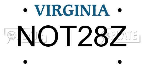NOT28Z Virginia License Plate