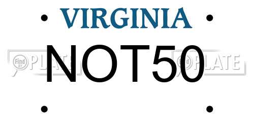 NOT50 Virginia License Plate