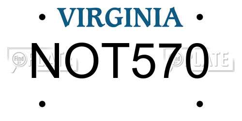 NOT570 Virginia License Plate