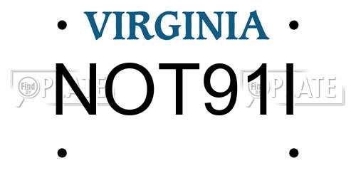 NOT91I Virginia License Plate