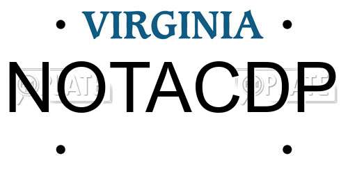 NOTACDP Virginia License Plate