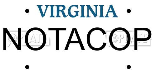 NOTACOP Virginia License Plate