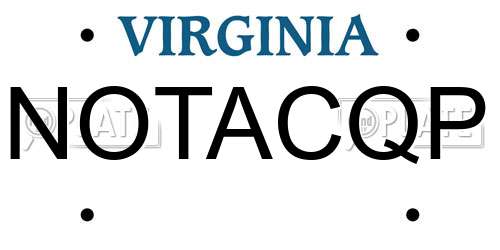 NOTACQP Virginia License Plate