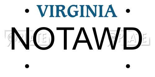NOTAWD Virginia License Plate