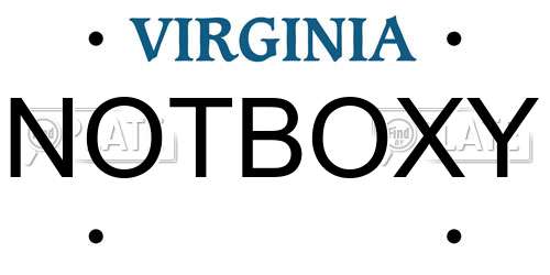 NOTBOXY Virginia License Plate