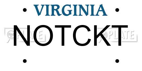 NOTCKT Virginia License Plate