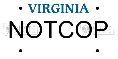 NOTCOP Virginia License Plate