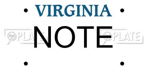 NOTE Virginia License Plate