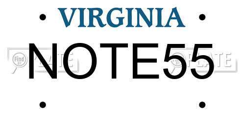 NOTE55 Virginia License Plate
