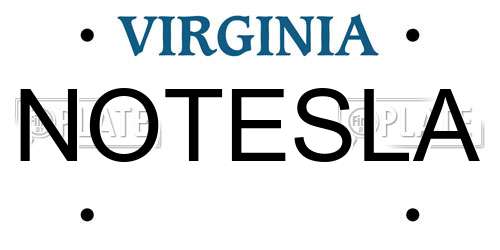 NOTESLA Virginia License Plate