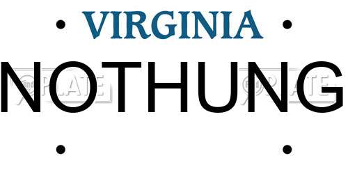 NOTHUNG Virginia License Plate