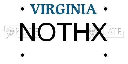 NOTHX Virginia License Plate