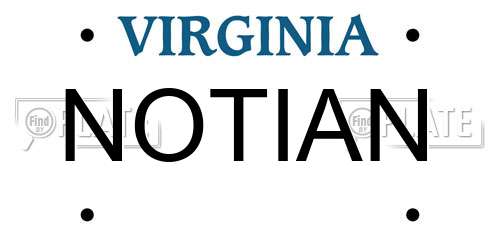 NOTIAN Virginia License Plate
