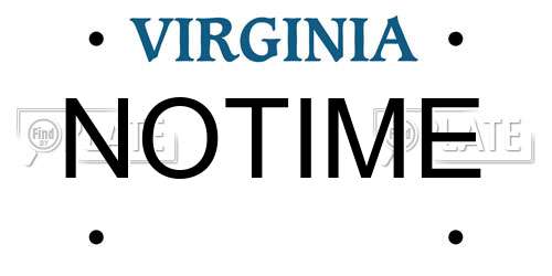 NOTIME Virginia License Plate