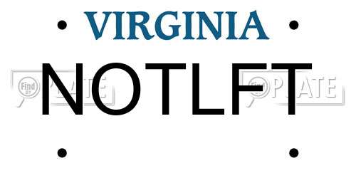 NOTLFT Virginia License Plate