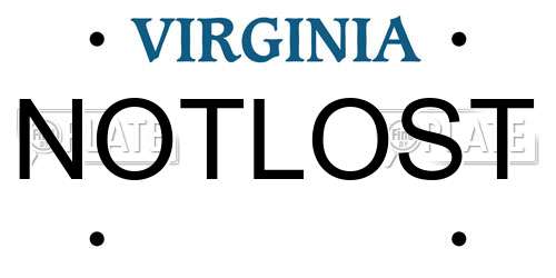 NOTLOST Virginia License Plate